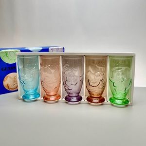 VINTAGE Brand New Set of 5. Onishi Walt Disney Glasses